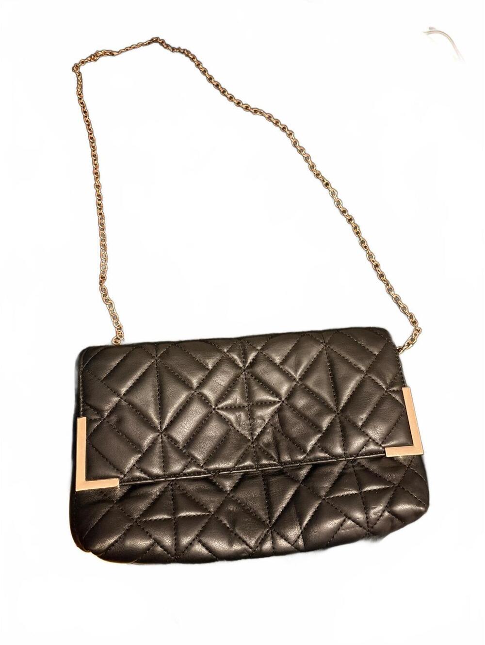 Like Dreams Black Quilted Leather Crossbody Bag